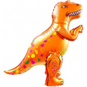 Шар (25''/64 см) Ходячая Фигура, Динозавр Аллозавр, Оранжевый, 1 шт. в упак. 