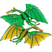 Шар (36''/91 см) Фигура, Дракон, Зеленый, 1 шт. 