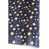 Упаковочная бумага (0,7*1 м) Золотой звездопад, Темно-синий, 10 шт.