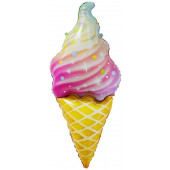 Шар (47''/119 см) Фигура, Искрящееся мороженое, Градиент, 1 шт. 