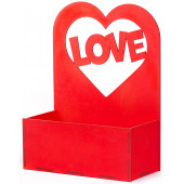 Декоративный ящик Любовь, Красный, 24*12*32 см, 1 шт.