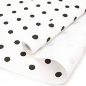 Упаковочная бумага, Крафт 40гр (0,55*10 м) Черные точки, Белый, 1 шт.