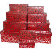 Набор коробок Сияние звезд, Красный, Металлик, 38*29*16 см, 10 шт.