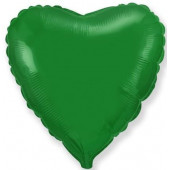 Шар (9''/23 см) Мини-сердце, Зеленый, 1 шт. 