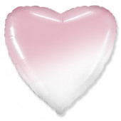 Шар (32''/81 см) Сердце, Розовый, Градиент, 1 шт. 