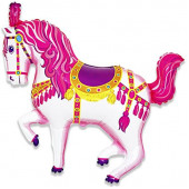 Шар (15''/38 см) Мини-фигура, Цирковая лошадка, Фуше, 1 шт. 