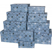 Набор коробок Волшебные звезды, Голубой, Металлик, 38*29*16 см, 10 шт.