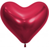 Сердце (14''/36 см) Reflex, Зеркальный блеск, Красный (915), хром, 50 шт.