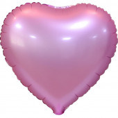 Шар (18''/46 см) Сердце, Розовый, Сатин, 5 шт. в упак. 