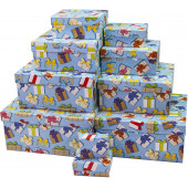 Набор коробок Подарки-гифтики, Голубой, 24*22*11 см, 10 шт.