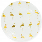 Тарелки (7''/18 см) Золотой фламинго, Белый, 6 шт.