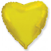 Шар (4''/10 см) Микро-сердце, Золото, 1 шт. 