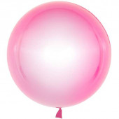 Шар (18''/46 см) Сфера 3D, Deco Bubble, Розовый, Кристалл, 10 шт. 