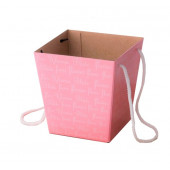Коробка для цветов Кашпо Трапеция, Розовый, 18*17*13 см, 1 шт.