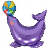 Шар с клапаном (17''/43 см) Мини-фигура, Морской котик, Фиолетовый, 1 шт. 