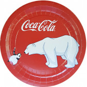 Тарелки (9''/23 см) Coca-Cola, Мишки, Красный, 6 шт.