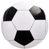Шар (23''/58 см) Сфера 3D, Футбольный мяч, Черный, 1 шт. 