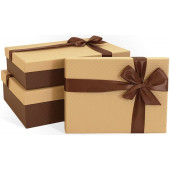 Набор коробок Шоколадный бант, Текстурная сетка, Бежевый, 29*19*8 см, 3 шт.