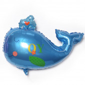 Шар (33''/84 см) Фигура, Маленький кит для мальчика, Голубой, 1 шт. 