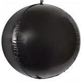 Шар (20''/51 см) Сфера 3D, Черный, 1 шт. 