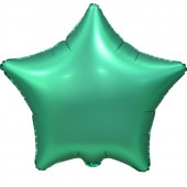 Шар (18''/46 см) Звезда, Зеленый, Сатин, 5 шт. в упак. 
