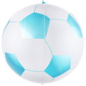 Шар (23''/58 см) Сфера 3D, Футбольный мяч, Голубой, 1 шт. 