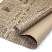 Упаковочная бумага, Крафт 70гр (0,5*10 м) Газета, Черный, 1 шт.