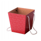 Коробка для цветов Кашпо Трапеция, Красный, 18*17*13 см, 1 шт.