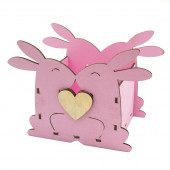 Декоративный ящик Влюбленные зайчики, Розовый, 22*13*16 см, 1 шт.