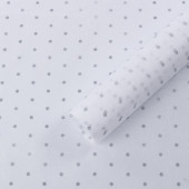 Фетр флористический (0,6*0,6 м) Серебряные точки, Белый, 1 шт.