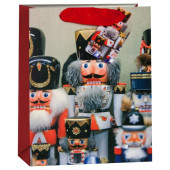 Пакет подарочный, Гвардия Щелкунчиков, Красный, с блестками, 42*32*12 см, 1 шт.