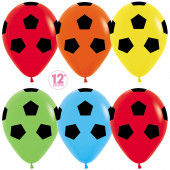 Шар (12''/30 см) Футбольный мяч, Ассорти, пастель, 5 ст, 25 шт.