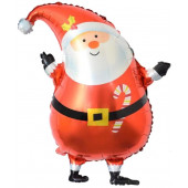 Шар с клапаном (14''/36 см) Мини-фигура, Дед Мороз в красном колпачке, 1 шт. 