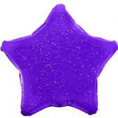 Шар (17''/43 см) Мини-звезда, Фиолетовый, Голография, 1 шт. 