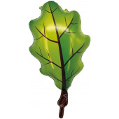Шар (27''/69 см) Фигура, Зеленый лист, 1 шт. 