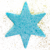 Фигура из пенопласта Звезда, Бирюзовый, Металлик, 10 см, с блестками, 1 шт.