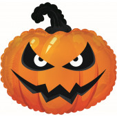 Шар (22''/56 см) Фигура, Страшная тыква на Хэллоуин, Оранжевый, 1 шт. 