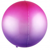 Шар (22''/56 см) Сфера 3D, Фуше/Фиолетовый, Градиент, 1 шт. 