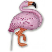 Шар (16''/41 см) Мини-фигура, Фламинго, Розовый, 1 шт. 
