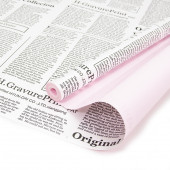 Упаковочная матовая пленка (0,6*10,3 м) Газета Экспресс, Розовый, 1 шт.