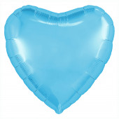 Шар (19''/48 см) Сердце, Холодно-голубой, 1 шт. 