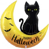 Шар (41''/104 см) Фигура, Черная кошка на Хэллоуин, 1 шт. 