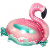 Шар (36''/91 см) Фигура, Фламинго на воде, Розовый, 1 шт. 