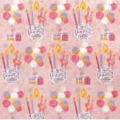 Упаковочная бумага (0,7*1 м) С Днем Рождения, Поздравляю!, Розовый, 1 шт.