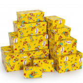 Набор коробок Три Кота, С Днем Рождения!, Желтый, 30*20*13 см, 10 шт.