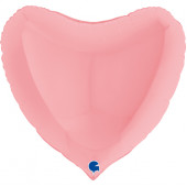 Шар (36''/91 см) Сердце, Макарунс, Нежно-розовый, 1 шт. 