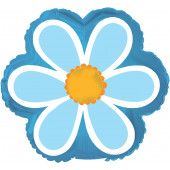 Шар (10''/25 см) Мини-цветок, Ромашка, Голубой, 1 шт. 