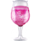 Шар (37''/94 см) Фигура, Бокал Шампанское, Розовый, 1 шт. 