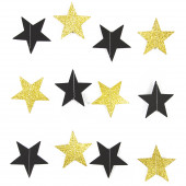Гирлянда-подвеска Звезда, Черный/Золото, с блестками, 250 см, 1 шт.
