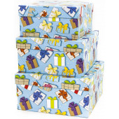 Набор коробок Подарки-гифтики, Голубой, 20*20*10 см, 3 шт.